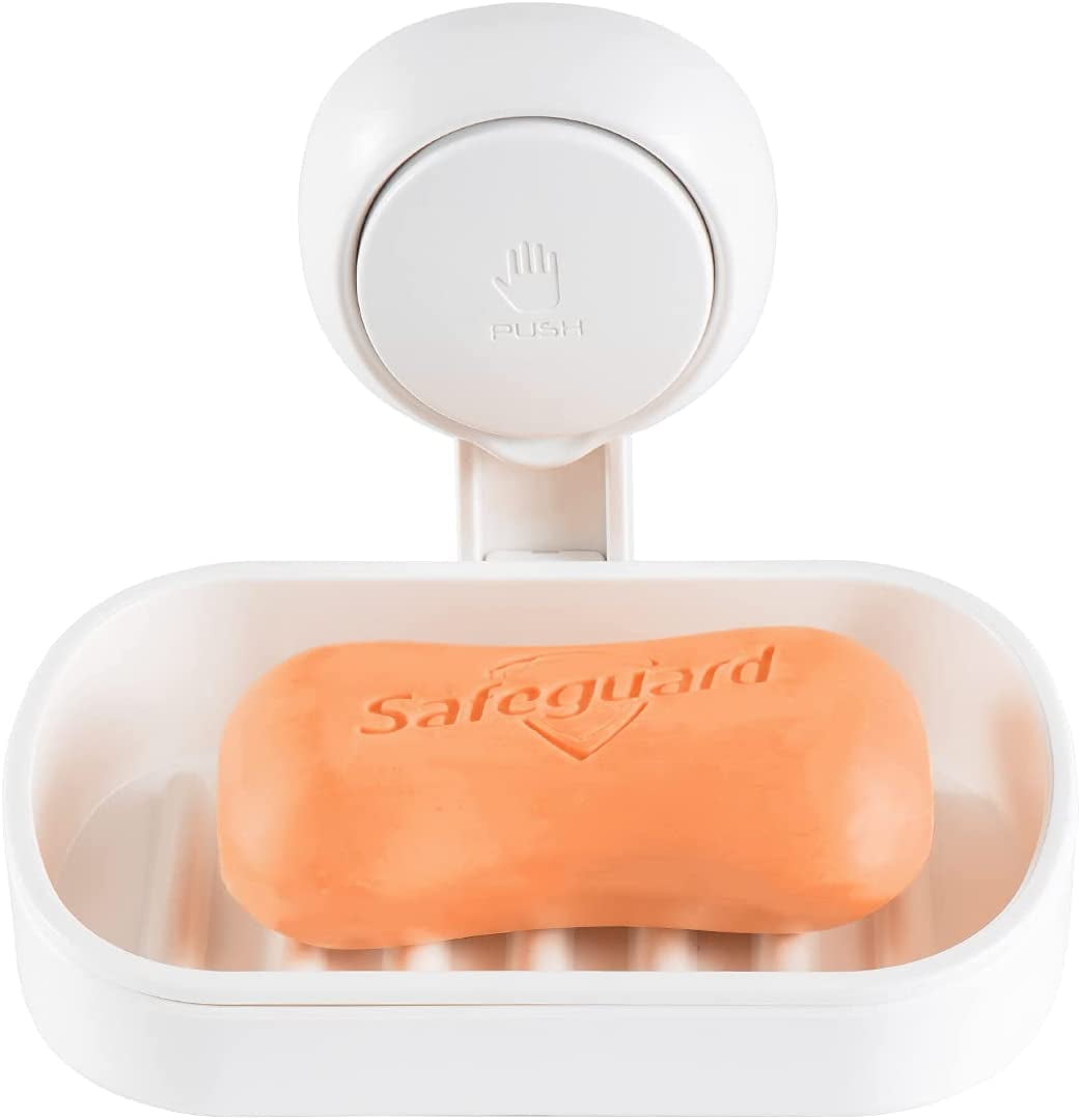Soap Dish Suction Cup No Drilling Removable Shower Soap Holder Perfect Wall Mounted Bar Soap