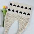 thumbnail image 5 of Yucurem Women Crochet Tote Handbag Heart Pattern Ladies Daily Handbag (Apricot Black) Fashion shoulder bag (D), 5 of 7