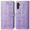 thumbnail image 4 of for Samsung Galaxy A54 5G Case, Premium PU Leather Wallet Case [Cat & Dog & Flowers Embossed] Card Slots Kickstand Magnetic Closure Flip Case Cover for Samsung Galaxy A54 5G 6.4",Purple, 4 of 4