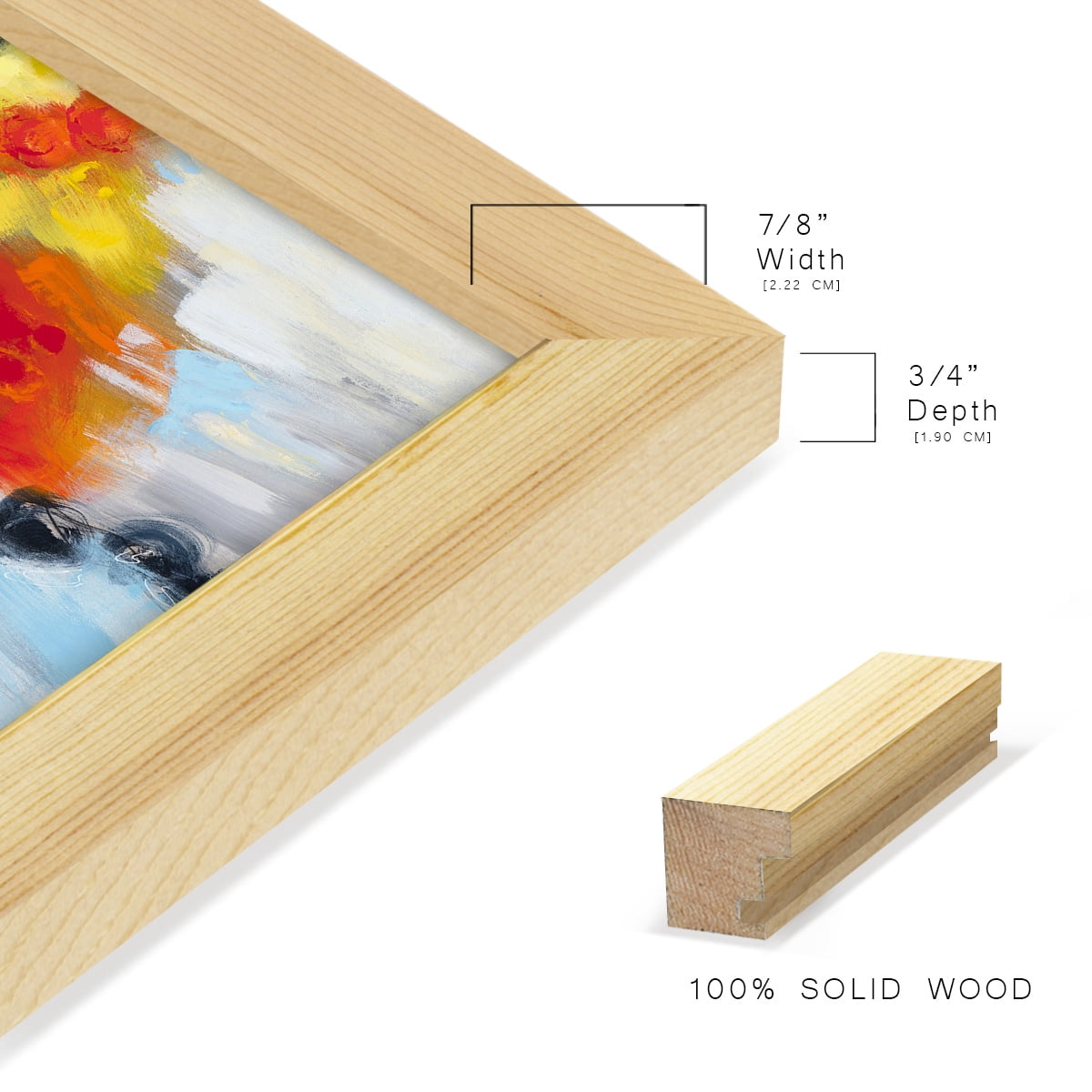 In the Loop I -Framed Print w/glass-Natural Wood
