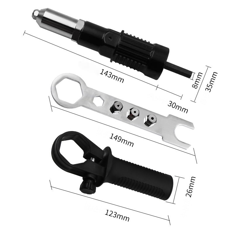 Details about   Pop Insert Nut Adaptor Drill Adapter Electric Rivet Gun Cordless Riveting Tool 