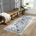 thumbnail image 6 of Hauteloom Monaco Collection Living Room, Bedroom Oriental Area Rug - Traditional Look Carpet - Vintage Distressed - Gray, Blue, Navy, Beige - 6'7" x 9', 6 of 17