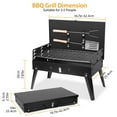 thumbnail image 4 of Portable Charcoal Grill, Small BBQ Grill Outdoor Folding Barbecue Grill, Foldable Camping Grill with Barbecue Accessories & Lid for Outdoor Cooking Camp Picnic Steak Hot Dogs, 4 of 12