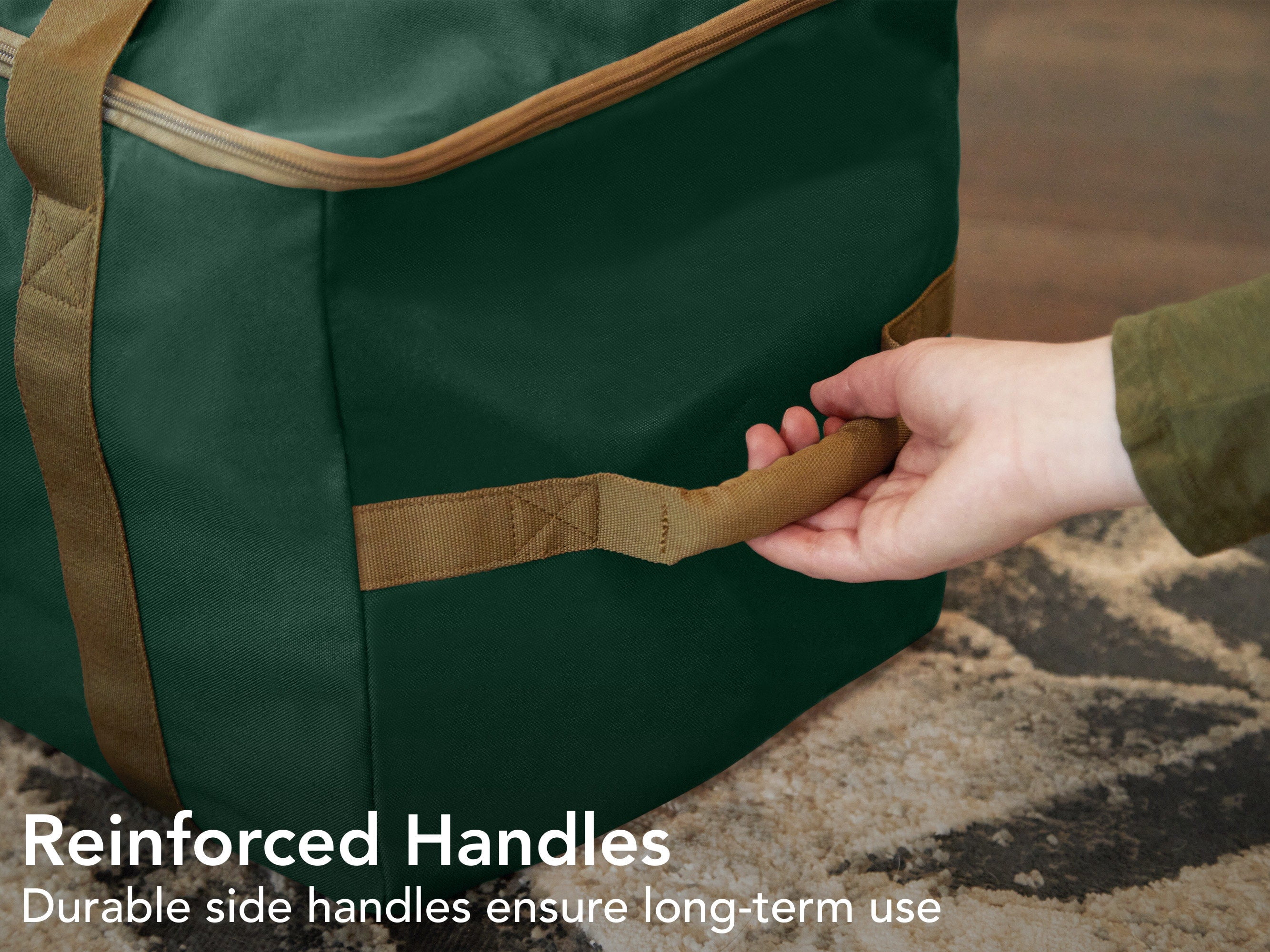Covermates Keepsakes Treasurekeeper Storage Bag - Carrying Handles, ID Window - Holiday Storage, Green