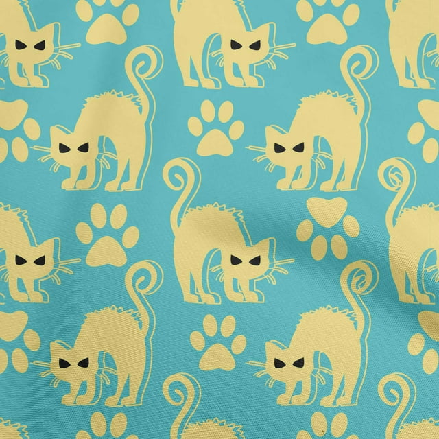 oneOone Velvet Turquoise Blue Fabric Halloween Craft Projects Decor Fabric Printed By The Yard 58 Inch Wide
