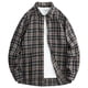 thumbnail image 1 of Ceisia Men's Relaxed Plaid Shirt | Long-Sleeve Turndown Collar Casual Top (Navy/Brown) Gift, 1 of 5