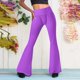 thumbnail image 5 of Pantalones con forro polar Gibobby Pantalones casuales completos de longitud para mujer Pantalones acampanados de cintura alta Morado S, 5 of 5