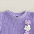 thumbnail image 4 of TOWED22 Toddler Girl 2 Piece Clothes Sets Round Neck Top Tshirt + Loose Shorts Sweet Summer Clothing Outfits for Infant Baby(Purple,6-12 M), 4 of 7