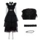 thumbnail image 4 of Disfraz de Cosplay familiar de Wednesday Addams para adultos y niños, uniforme escolar, chaqueta, falda, traje para mujer, ropa de fiesta de Halloween, 4 of 4