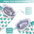 thumbnail image 5 of Green Bow-shaped Christmas Tree 40 Oz Tumbler with Handle Lid and Straw Stainless Steel Double Walled Vacuum Insulated Cup Merry Christmas Gifts Tumbler for Women Men Friends Outdoor Indoor, 5 of 6