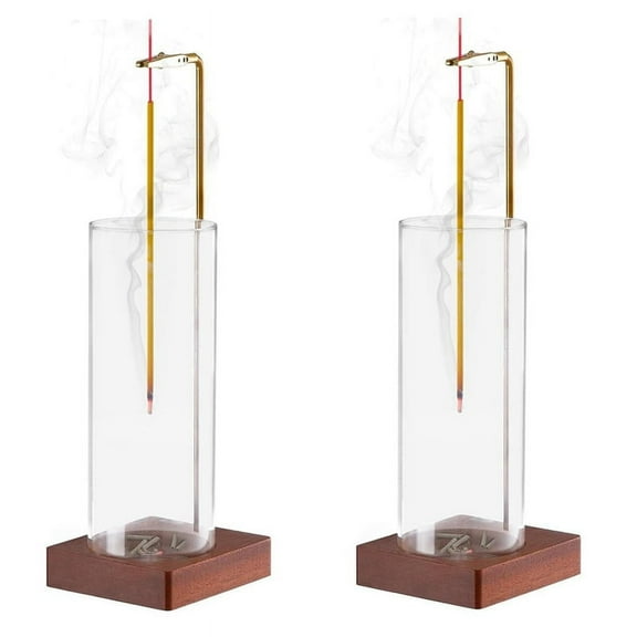 2PCS Incense Holder Yoga Timer Aromatherapy Stand Incense Anti-Ash Flying Incense Burner for Sticks with Removable Glass