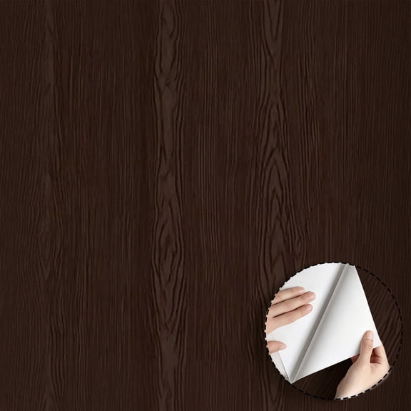 Dark Wood Grain Wallpaper Rustic Farmhouse Peel and Stick Wallpaper Waterproof Home Decor for Bedroom Kitchen Cabinet Drawer Shelf Rental Property Wall Decoration 17.7 * 118 in