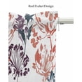 thumbnail image 5 of Red Green Brown Flowers Linen Curtain Valance for Bedroom/Bathroom/Kitchen/Office/Living/Dining Room Window,Watercolor Spring Floral Botanical Rod Pocket Topper Decorative Cafe Drapes Panel 60"x18", 5 of 6
