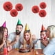 thumbnail image 2 of Yuarrent Juego de 1 Uds. De papel rojo de 7,8 pulgadas para fiesta de cumpleaños, bolas de flores, pompón de papel, pañuelos colgantes, Kits de decoración para fiestas Rojo 7.8 pulgadas, 2 of 6