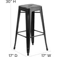 thumbnail image 2 of WYDK Commercial 30" H Backless Distressed Metal Indoor-Outdoor Barstool,Industrial backless bar height stool for your patio, restaurant, hotel,Black, 2 of 9
