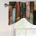 thumbnail image 5 of Tie Up Valances for Windows, Vintage Wood Grains Adjustable Valance Curtains Window Treatment for Living Room, Farmhouse Colorful Wooden Texture Rod Pocket Kitchen Curtains & Drapes 60x18 Inch, 5 of 9