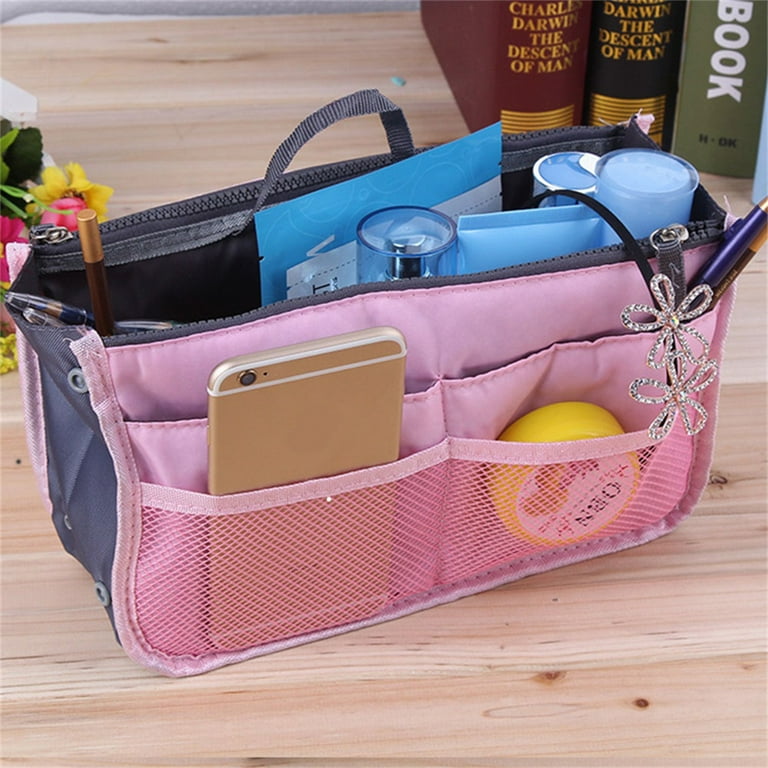 Large Capacity Purse Organizer Nylon Multiple Pockets Handbag