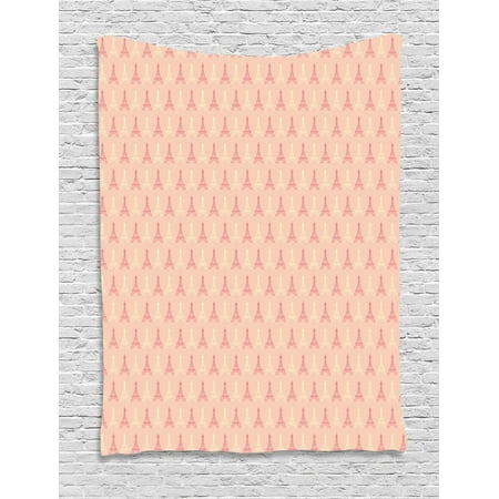 Paris Tapestry Soft Colors Eiffel Tower Pattern France
