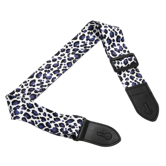 Guitar Strap, Adjustable Straps with Black Plastic Buckle, White-Gray Leopard
