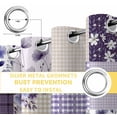 thumbnail image 6 of Spring Floral Blackout Curtains for Bedroom/Living Room, Thermal Insulated Kitchen Curtains, Dark Purple Flowers Patchwork Grid Bohemia Grommet Darkening Window Treatment Drapes 52"x72"x2, 6 of 8