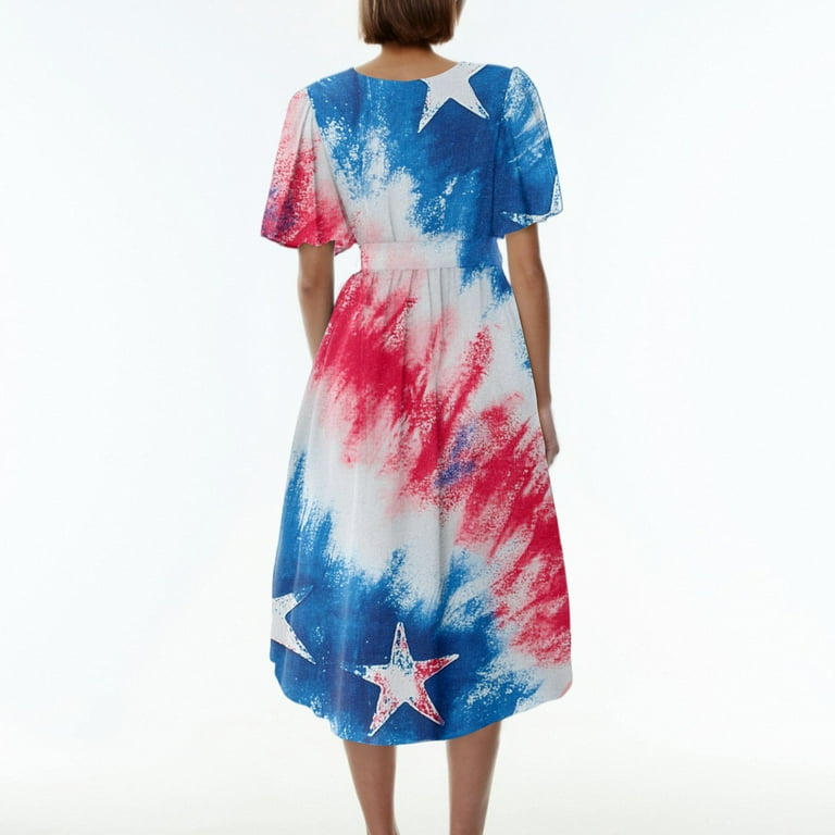 blue star print dress Rat & Boa Anais Maxi main image 1
