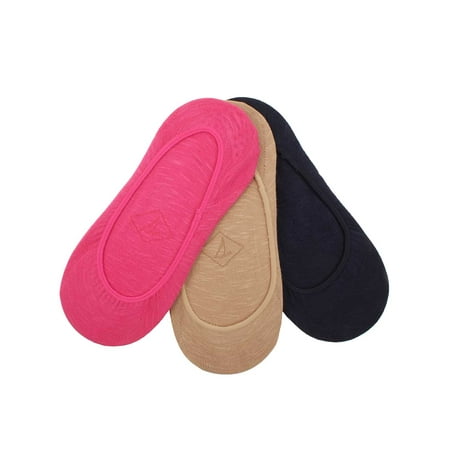 sperry womens 3 pair micro liner socks in raspberry sorbet/assorted