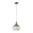 thumbnail image 2 of Gnome Alabaster Glass Brushed Steel Pendant Lamp, 2 of 2