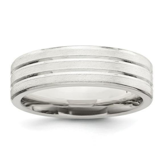 Auriga 925 Sterling Silver 6mm Brushed Wedding Band Ring Size 10 for Men