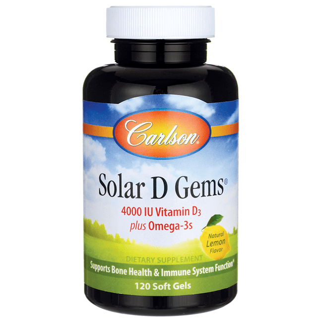 Carlson Solar D Gems - Lemon 4,000 Iu (100 mcg) 120 Sgels