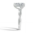thumbnail image 3 of Cora Jewellery 2CT Twisted Shank Pear Moissanite Engagement Ring For Women, 18K White Gold, 3 of 5