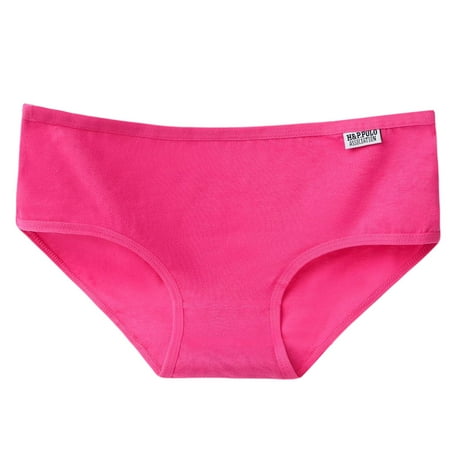

Women 2XL Size Cotton Briefs Candy Solid Color Panties Low Waist Underwear Soft