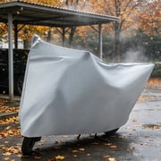MMJ Motorcycle Cover All Season Waterproof UV Protection for Bike Scooter Outdoor Storage Gray 86.6x70.9x0.79in