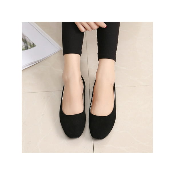 Flat black court clearance shoes