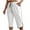 White, variant on Womens Gym Capri Pants Casual Active Athletic Capris with Pockets Elastic High Waist Drawstring Pants