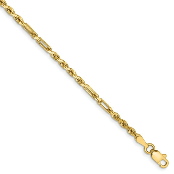 14k 2.5mm Milano Rope Chain in 14k Yellow Gold