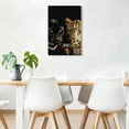 thumbnail image 2 of Black Panther & Leopard With Martini Canvas Wall Art, Luxury Wild Cat Gangster Decor, Bold Animal Meme Artwork For Bar, Living Room, Office, Ready To Hang 8*12inch(20*30cm), 2 of 6