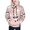 thumbnail image 5 of Kll Unisex Kids Boys Girls Hooded Pocket Pullover Hoodies-Panda Flying In The Sky, 5 of 9