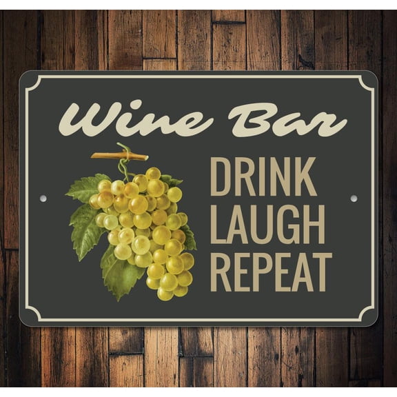 Wine Phrase Novelty Sign, Metal Wall Decor - 10x14 inches