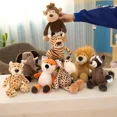 thumbnail image 2 of Peluche realista de león, tigre, elefante, mono, leopardo, jirafa, mapache, animales del bosque, 25 cm, regalo para niños, 2 of 5