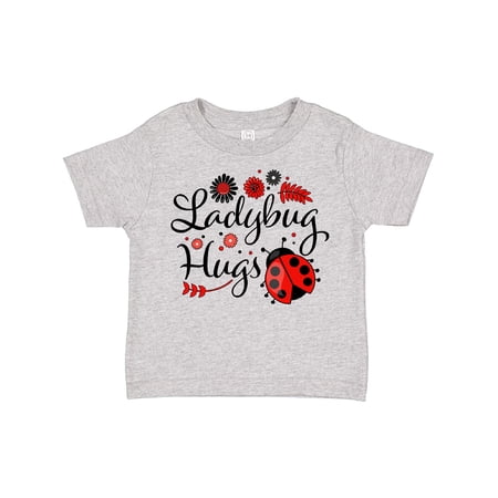 Inktastic Ladybug Hugs with Cute Ladybug and Flowers Boys or Girls Toddler T-Shirt