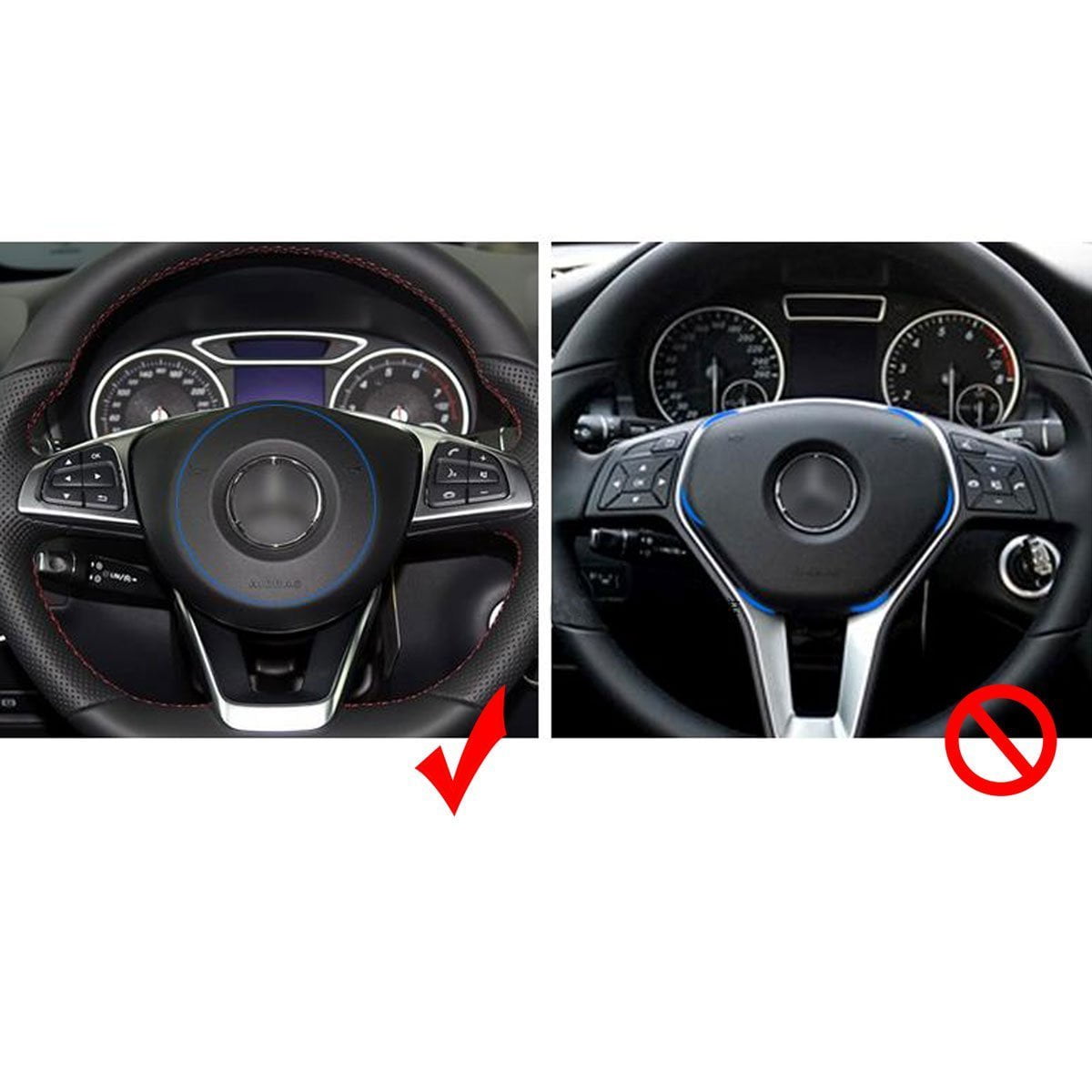 Mercedes C E CLA GLA GLC GLE Class 1x Red Steering Wheel Center Decoration Cover Trim For 2015