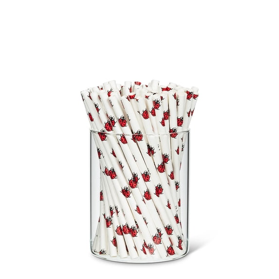 Set of 4 Ladybug Cocktail Straws 100 Pieces