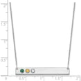 thumbnail image 3 of 10K White Gold 10Kw 3 Birthstone With 18K Bezel Large Bar Necklace (18 X 38.28) Made In United States 10xna1085/3w, 3 of 5