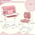 thumbnail image 3 of Costway Kid's Study Desk & Chair Set with Tilt Desktop, Pen Holder & Tray, Reading Stand Pink, 3 of 10