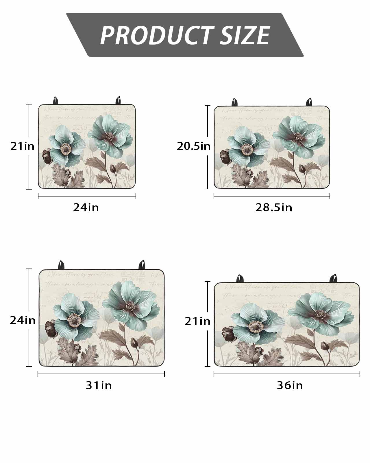 Stove Top Covers for Electric Stove, Blue Green Floral Glass Stovetop Cover Protector, Spring Summer Mallow Flowers Retro Induction Cooktop Protector Oven Mat for Kitchen Countertop 36"x21"