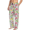thumbnail image 3 of Mens Pajama Pants - Soft Sleep & Lounge Pants for Men, Owls with Umbrella Cuteness Casual PJ Bottoms Pants with Pockets, 3 of 5