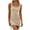 Beige, variant on Sleeveless Women's Tank Drawstring Ribbed Summer Mini Dress Party Club Tight Dresses
