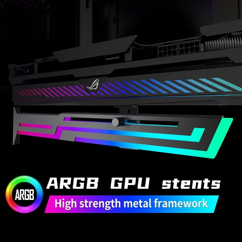 ARGB Graphics Card Bracket 5V 3PIN ARGB AURA SYNC Computer Graphics Card VGA Holder Stand Height Adjustable