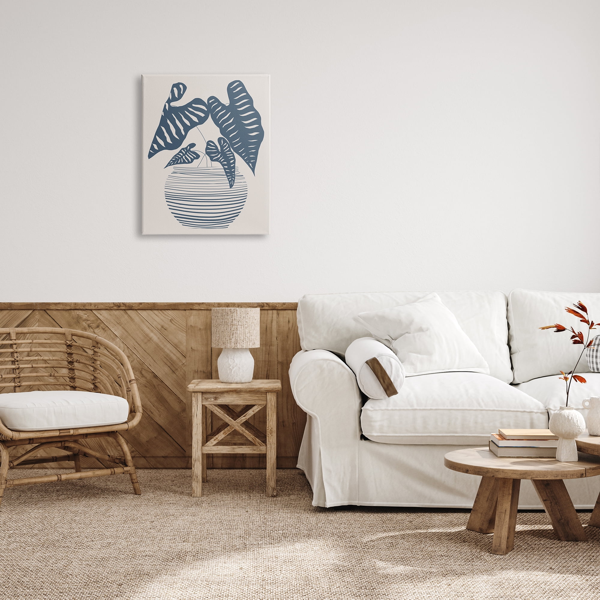 Stupell Industries Potted House Plant Modern Shapes Pattern Design Graphic Art Gallery Wrapped Canvas Print Wall Art, Design by Daniela Santiago