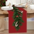 thumbnail image 2 of Watercolor Red Christmas Table Runner with Christmas Tree Branch Decoration,Seasonal Winter Xmas Party Decoration for Holiday Indoor Home Kitchen Decor, 2 of 7